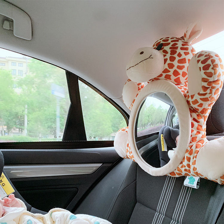 Plush Deer Baby Car Seat Mirror for Rear-Facing Seats
