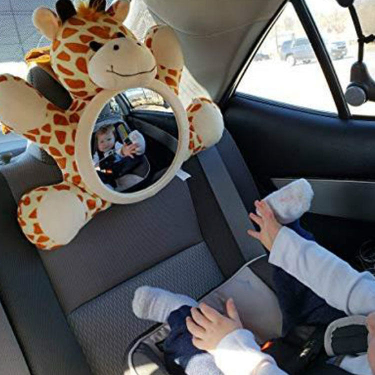 Plush Deer Baby Car Seat Mirror for Rear-Facing Seats