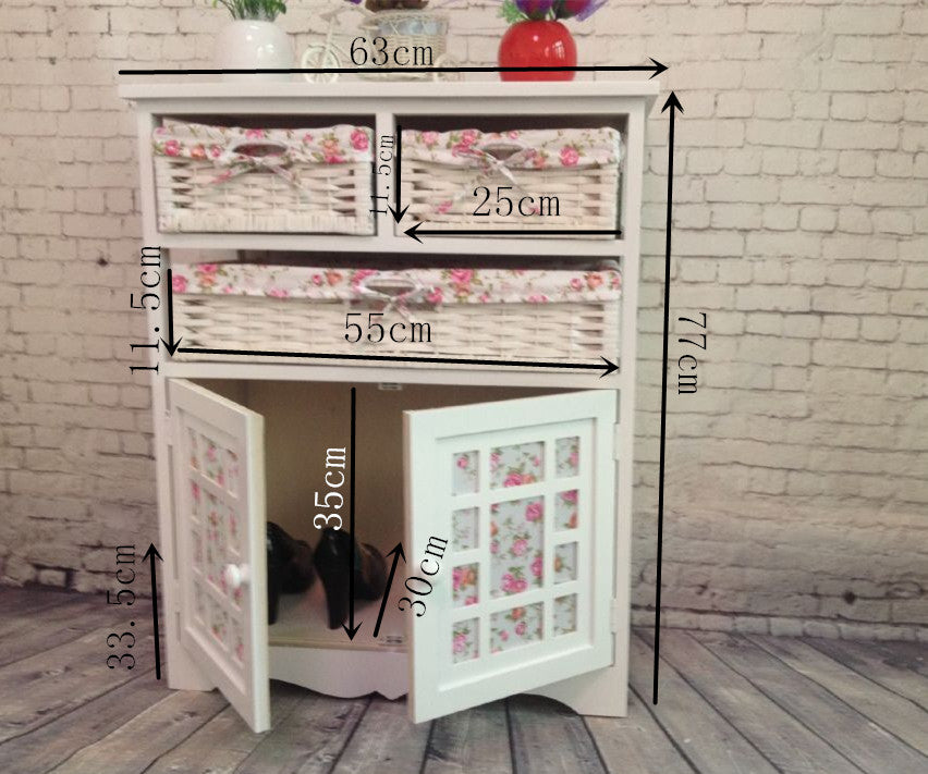 Solid Wood Baby Storage Wardrobe - White