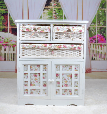 Solid Wood Baby Storage Wardrobe - White