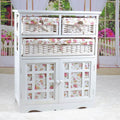 Solid Wood Baby Storage Wardrobe - White