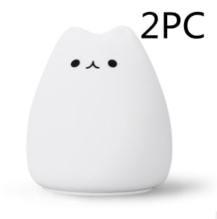 Silicone Cat Night Light for Kids, Touch Sensor, 7 Colors