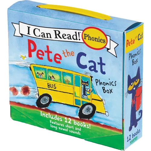 Pete the Cat 12-Book Phonics Fun!: A Box of 12 Mini-Books Featuring Short and Long Vowel Sounds - Boxed Set