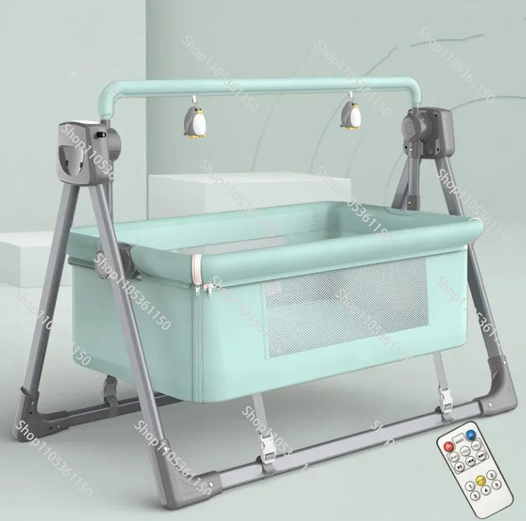 Electric Baby Rocking Cradle | Foldable Bassinet with Music & Mosquito Net