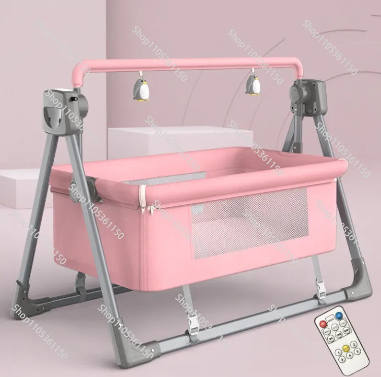 Electric Baby Rocking Cradle | Foldable Bassinet with Music & Mosquito Net