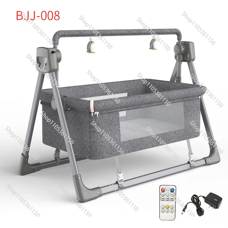 Electric Baby Rocking Cradle | Foldable Bassinet with Music & Mosquito Net